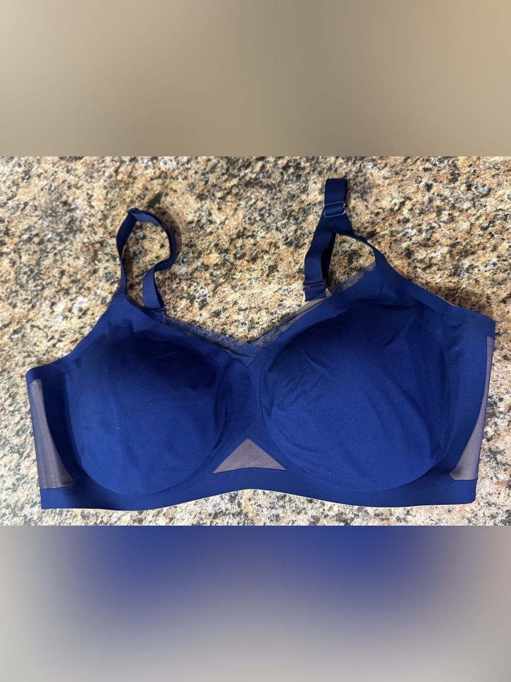 Honeylove Women Bra 1X Navy Blue Crossover Wireless Convertible Smooth 40C/D Cup